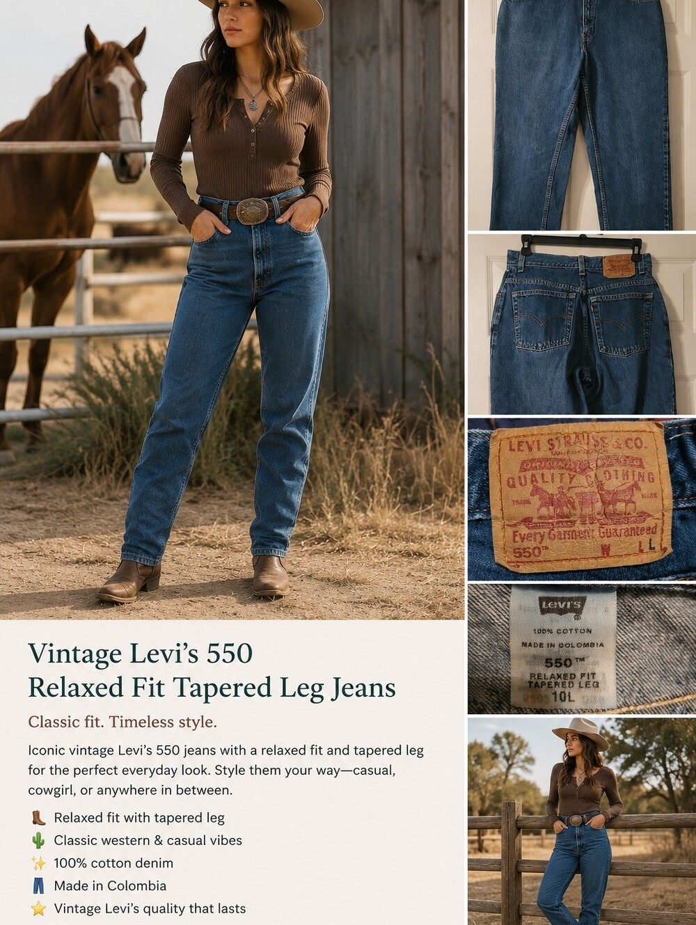 Levi's Women's Relaxed/Tappered Leg Jeans Size 10 Long